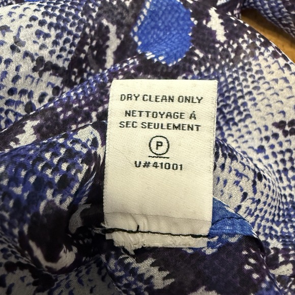 Diane Von Furstenberg Lorelei top women's 4 blue snake nature boho colorful blue - Picture 12 of 13